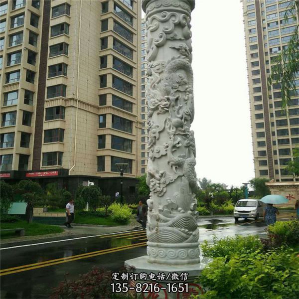 广场故宫大型文化柱盘龙石柱雕塑（7）