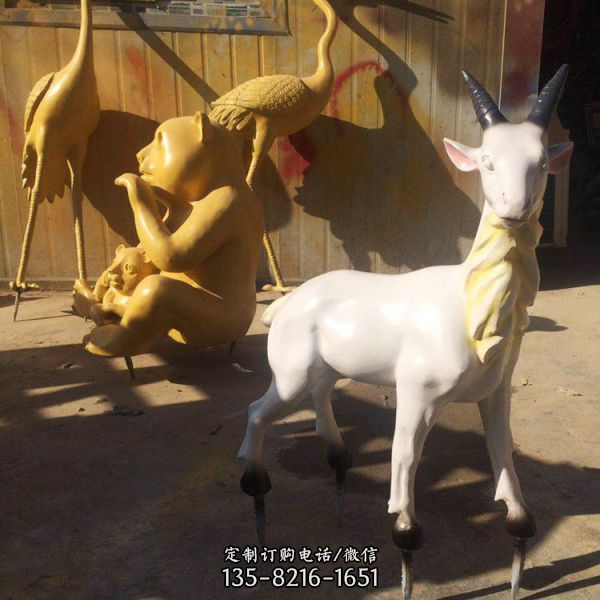 十二生肖羊石雕公园广场摆件小区动物雕塑牛羊蛇马摆件动物雕塑（3）