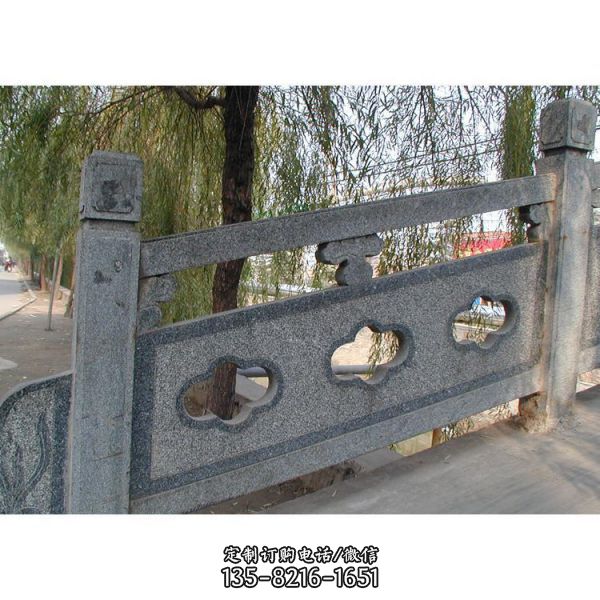 花岗岩雕刻仿古建镂空栏杆公园石桥防护栏杆