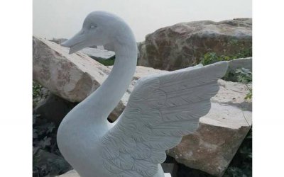 景观精美喷水石雕天鹅