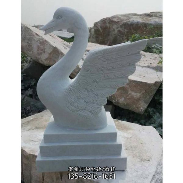 景观流水摆件 小区喷水石雕天鹅雕塑（1）