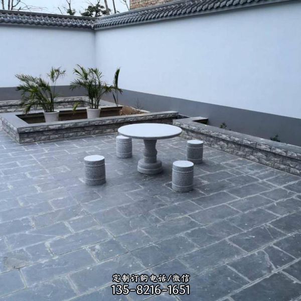 庭院休闲大理石石雕石桌石凳雕塑（1）