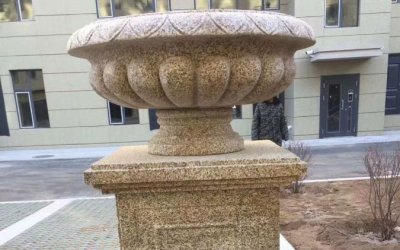 欧式花盆钵，精美大理石雕刻