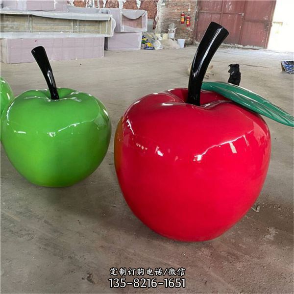 农场玻璃钢仿真水果苹果雕塑