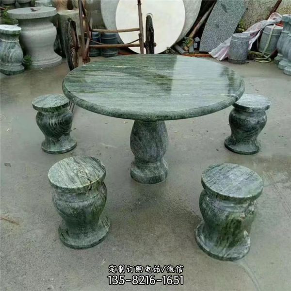花岗岩大理石雕刻村庄庭院户外摆放休闲圆桌圆凳
