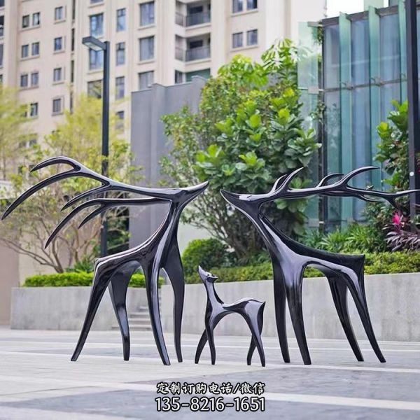 奇观之美——梅花鹿玻璃钢抽象雕塑
