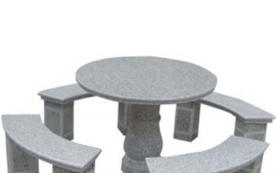 古典公园休息凉亭——公园广场花岗岩圆形石桌雕塑