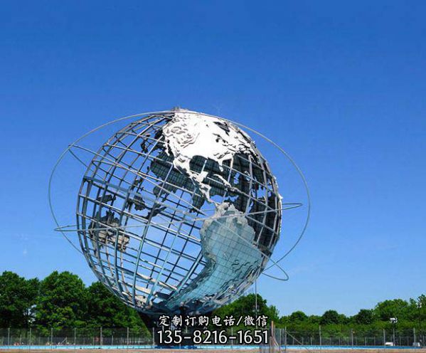 广场创意不锈钢镂空创意抽象地球仪雕塑