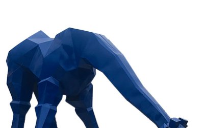 精美绝伦：玻璃钢几何长颈鹿雕塑