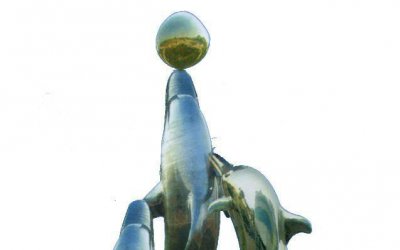 海洋色彩-不锈钢海豚雕塑