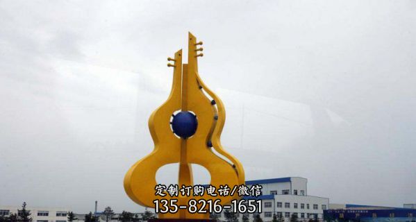 广场不锈钢抽象琵琶葫芦雕塑