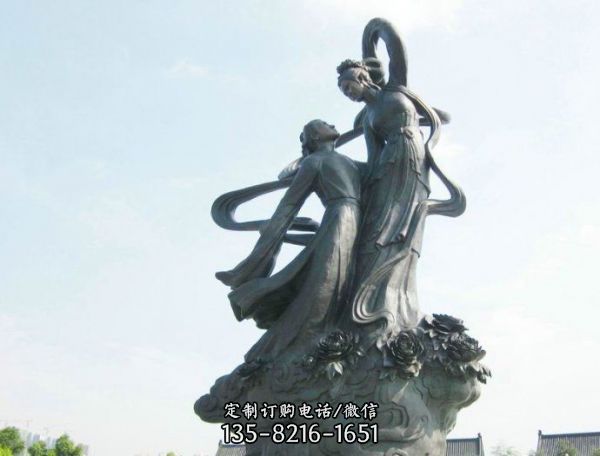 广场景观牛郎织女神话故事人物青铜雕塑
