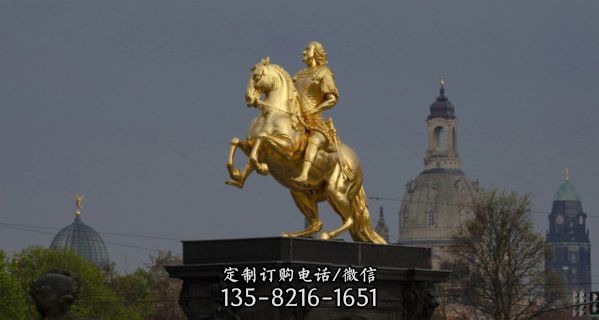 广场铜雕西方人物景观骑马雕塑