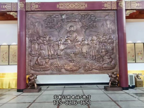 “如来讲经图”大型寺庙铜雕壁画