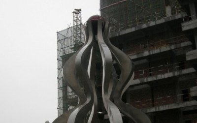 精巧雕刻不锈钢大型葫芦雕塑
