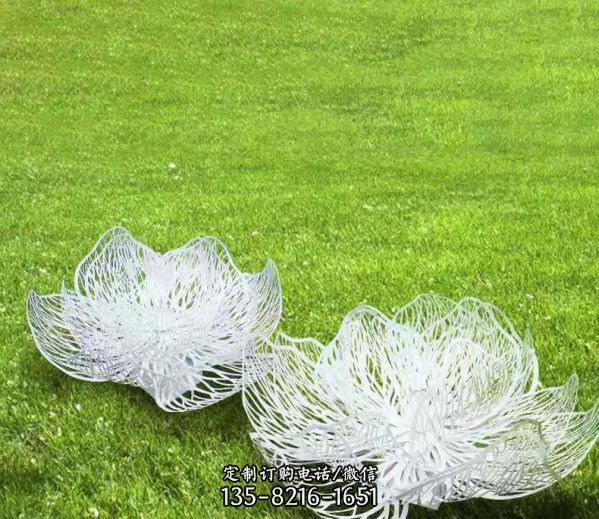 户外草坪不锈钢园艺镂空花朵雕塑