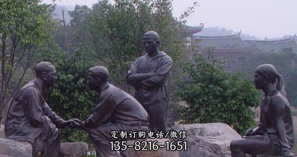 毛主席商谈国事人物园林景观铜毛泽东雕塑