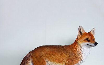 精致栩栩如生的仿真玻璃钢狐狸雕塑
