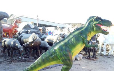精美恐龙玻璃钢彩绘雕塑