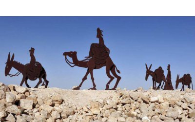 不锈钢剪纸骆驼雕塑