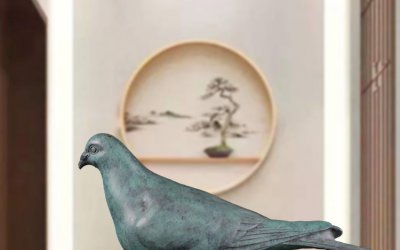 仿真鸽子玻璃钢雕塑，室内别墅装饰之艺术