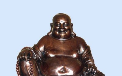 传承中华文化神圣洁净的坐式弥勒佛铜雕塑