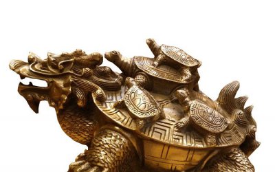 传统文化与现代艺术碰撞的创意龙龟雕塑