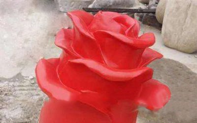 精美雕刻：玻璃钢玫瑰雕塑