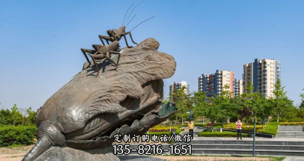 广场白菜和蚂蚱景观铜雕雕塑