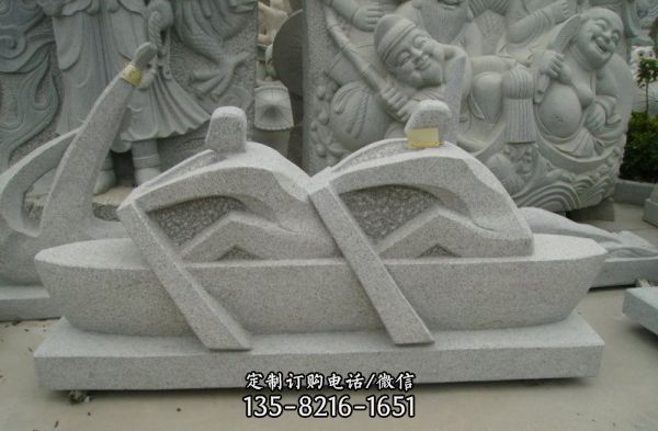 体育公园砂岩划船雕塑