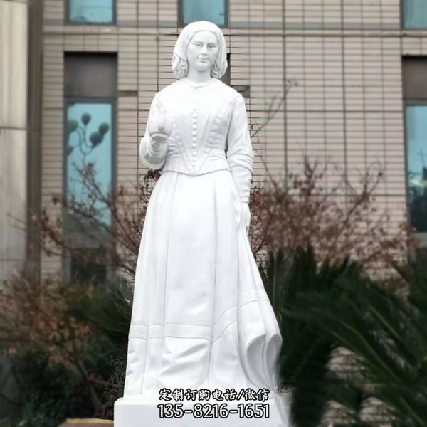 汉白玉石雕医院医学院著名人物南丁格尔雕塑
