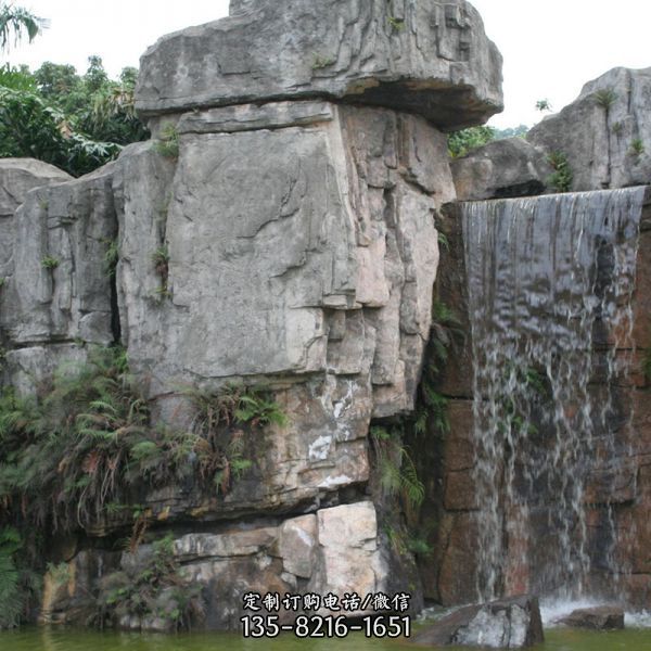 景区塑石假山流水瀑布水池景观雕塑