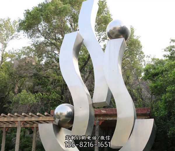 公园装饰摆放不锈钢创意飘带雕塑