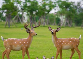 梅花鹿雕塑——讓玻璃鋼仿真動物帶您到大自然