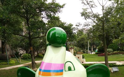 玻璃钢彩绘，创意大象雕塑——为户外公园增添灵动色彩