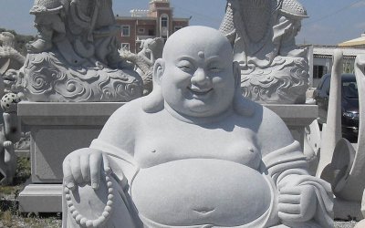 经典之美：汉白玉坐式弥勒佛雕塑