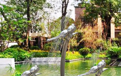 湖畔蜻蜓风采——不锈钢蜻蜓雕塑