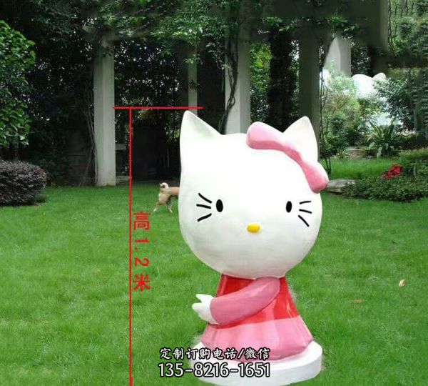 可爱Kitty猫雕塑，萌动你的户外园林