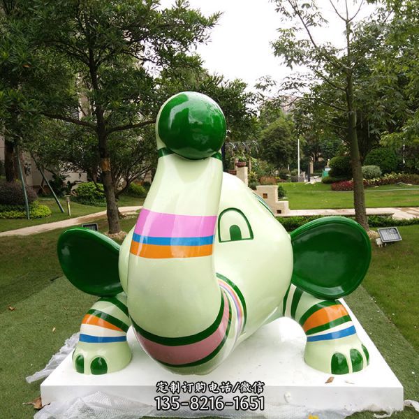 玻璃钢彩绘，创意大象雕塑——为户外公园增添灵动色彩