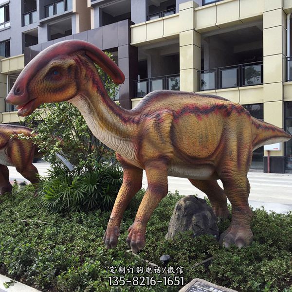 现代恐龙雕塑是一种大型仿真玻璃钢户外园林创意恐龙雕…