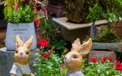 卡通工艺品家居庭院美陈装饰品兔子雕塑，是一款充满童…