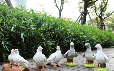 公园户外仿真鸽子雕塑以公园户外、仿真、童趣、彩绘、…