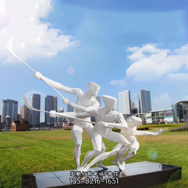 打高尔夫球人物不锈钢雕像定制户外体育运动景观广场雕塑厂家_1055