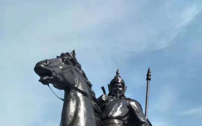 古代抗战英雄-将军骑马雕塑