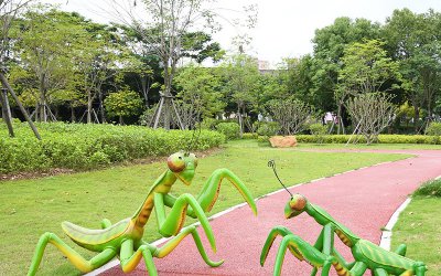 近日，公园园林景观大小号卡通玻璃钢螳螂雕塑正式发布…