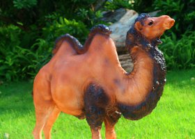 玻璃鋼彩繪駱駝——公園中彩色雕塑的靈動身影