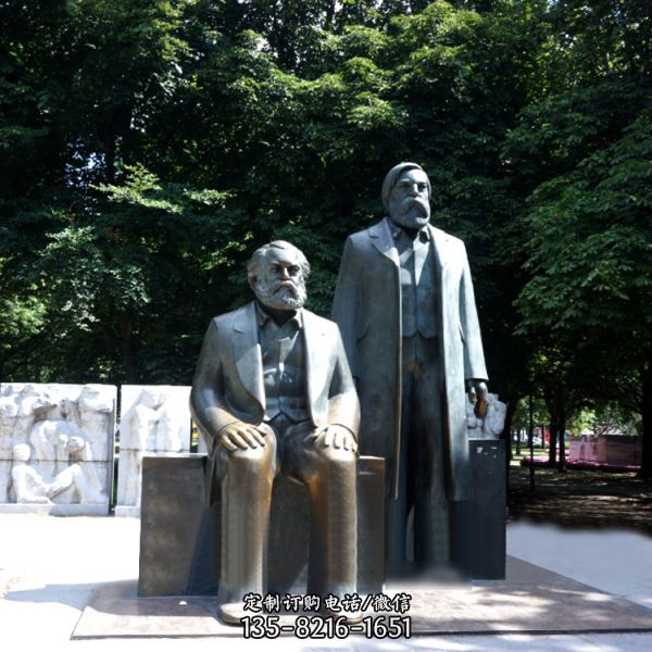 世界著名政治家马克思与恩格斯铜雕园林户外景观马克思雕塑