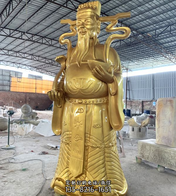 寺庙大型不锈钢喷金烤漆神佛财神雕塑