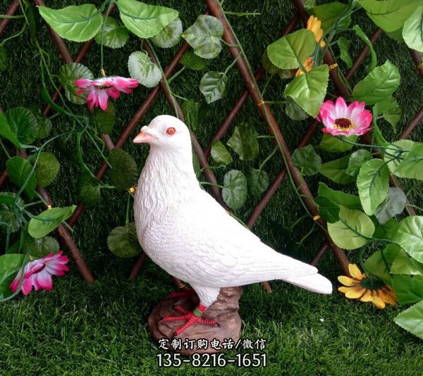 花园玻璃钢仿真动物装饰品工艺鸽子雕塑