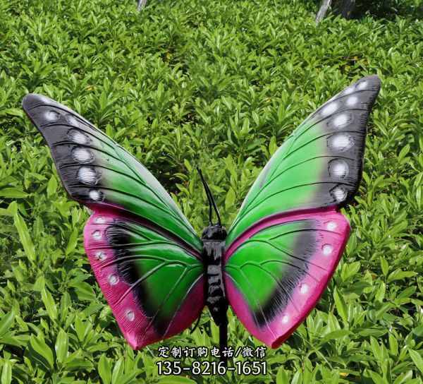 蝴蝶玻璃钢彩绘雕塑